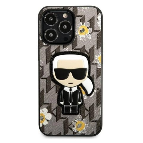 Etui Karl Lagerfeld Flower Ikonik Karl na iPhone 13 Pro / iPhone 13 - szare Etui Karl Lagerfeld Flower Ikonik Karl na iPhone 13 Pro / iPhone 13 - szare
