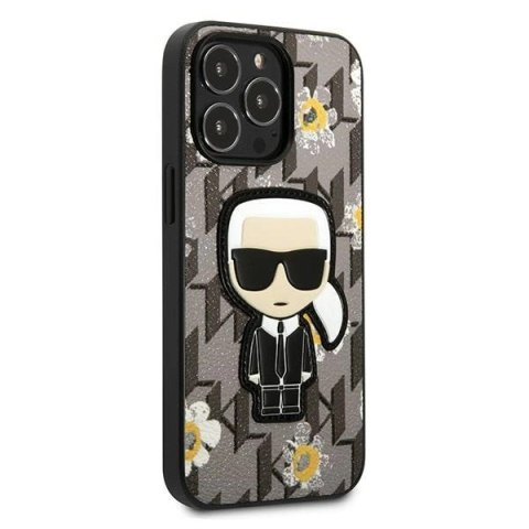 Etui Karl Lagerfeld Flower Ikonik Karl na iPhone 13 Pro / iPhone 13 - szare Etui Karl Lagerfeld Flower Ikonik Karl na iPhone 13 Pro / iPhone 13 - szare