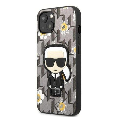 Etui Karl Lagerfeld Flower Ikonik Karl na iPhone 13 mini - szare Etui Karl Lagerfeld Flower Ikonik Karl na iPhone 13 mini - szare