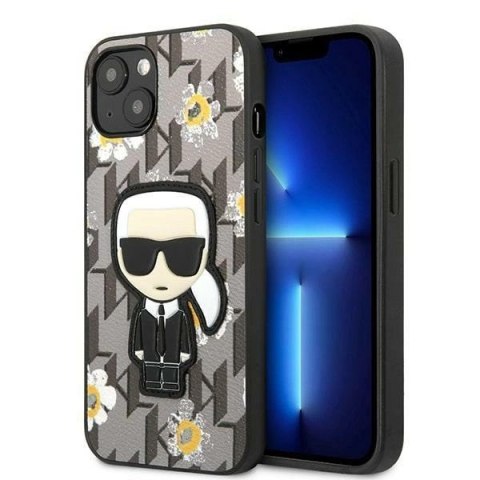 Etui Karl Lagerfeld Flower Ikonik Karl na iPhone 13 - szare Etui Karl Lagerfeld Flower Ikonik Karl na iPhone 13 - szare