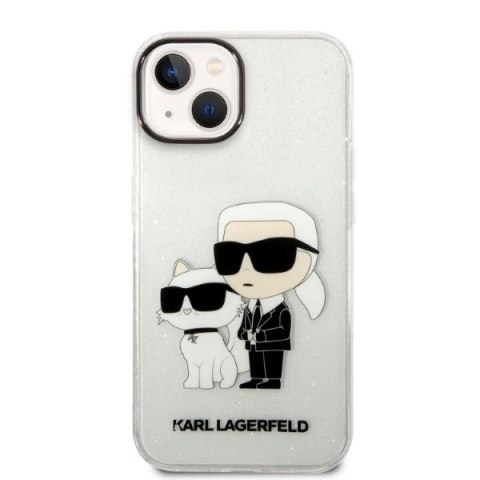 Etui Karl Lagerfeld Glitter Karl&Choupette na iPhone 14 Plus - przezroczyste Etui Karl Lagerfeld Glitter Karl&Choupette na iPhone 14 Plus - przezroczyste