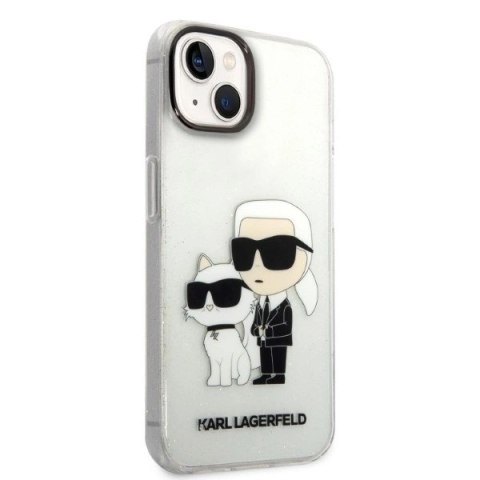 Etui Karl Lagerfeld Glitter Karl&Choupette na iPhone 14 Plus - przezroczyste Etui Karl Lagerfeld Glitter Karl&Choupette na iPhone 14 Plus - przezroczyste