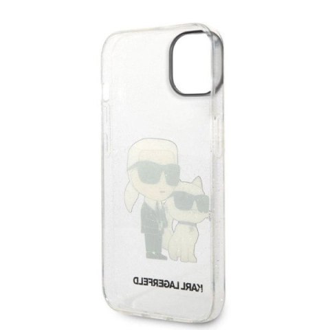 Etui Karl Lagerfeld Glitter Karl&Choupette na iPhone 14 Plus - przezroczyste Etui Karl Lagerfeld Glitter Karl&Choupette na iPhone 14 Plus - przezroczyste