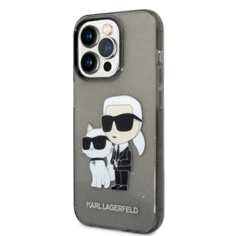 Etui Karl Lagerfeld Glitter Karl&Choupette na iPhone 14 Pro Max - czarne Etui Karl Lagerfeld Glitter Karl&Choupette na iPhone 14 Pro Max - czarne