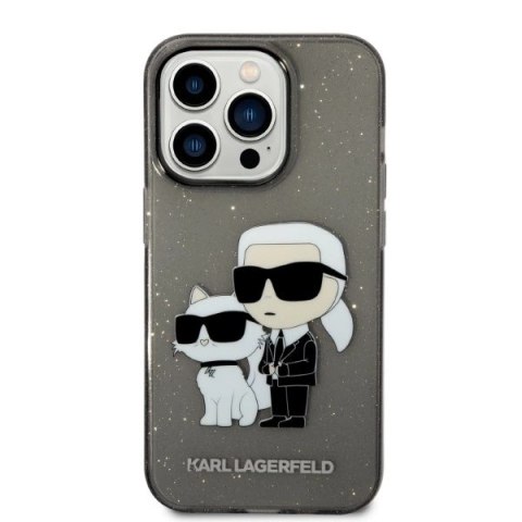 Etui Karl Lagerfeld Glitter Karl&Choupette na iPhone 14 Pro Max - czarne Etui Karl Lagerfeld Glitter Karl&Choupette na iPhone 14 Pro Max - czarne