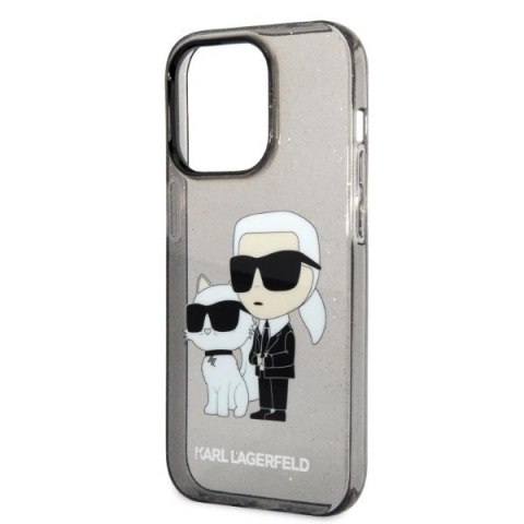 Etui Karl Lagerfeld Glitter Karl&Choupette na iPhone 14 Pro Max - czarne Etui Karl Lagerfeld Glitter Karl&Choupette na iPhone 14 Pro Max - czarne