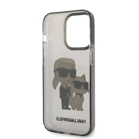 Etui Karl Lagerfeld Glitter Karl&Choupette na iPhone 14 Pro Max - czarne Etui Karl Lagerfeld Glitter Karl&Choupette na iPhone 14 Pro Max - czarne
