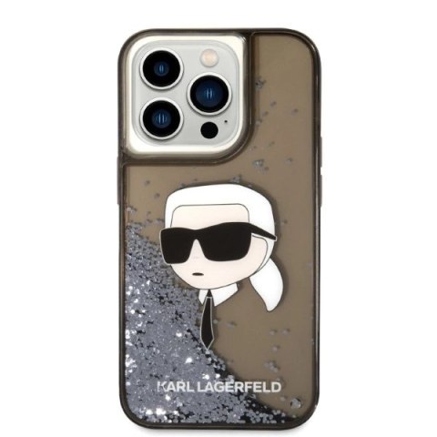 Etui Karl Lagerfeld Glitter Karl's Head na iPhone 14 Pro Max - czarne Etui Karl Lagerfeld Glitter Karl's Head na iPhone 14 Pro Max - czarne