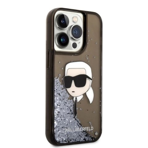 Etui Karl Lagerfeld Glitter Karl's Head na iPhone 14 Pro Max - czarne Etui Karl Lagerfeld Glitter Karl's Head na iPhone 14 Pro Max - czarne