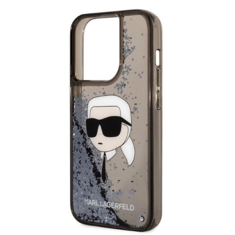Etui Karl Lagerfeld Glitter Karl's Head na iPhone 14 Pro Max - czarne Etui Karl Lagerfeld Glitter Karl's Head na iPhone 14 Pro Max - czarne