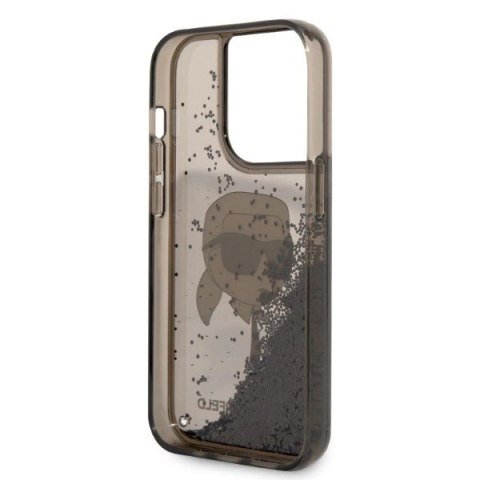 Etui Karl Lagerfeld Glitter Karl's Head na iPhone 14 Pro - czarne Etui Karl Lagerfeld Glitter Karl's Head na iPhone 14 Pro - czarne