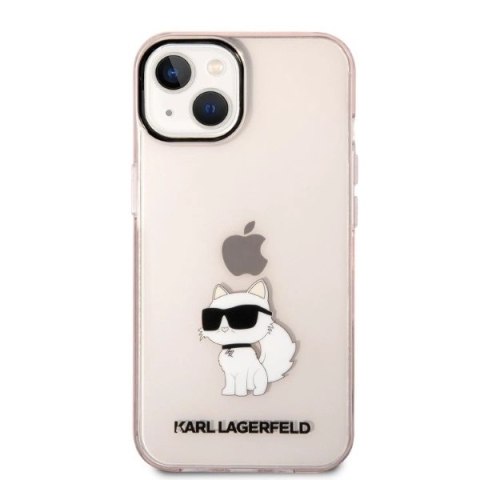 Etui Karl Lagerfeld Ikonik Choupette na iPhone 14 Plus - różowe Etui Karl Lagerfeld Ikonik Choupette na iPhone 14 Plus - różowe
