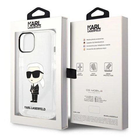 Etui Karl Lagerfeld Ikonik Karl na iPhone 14 Plus - przezroczyste