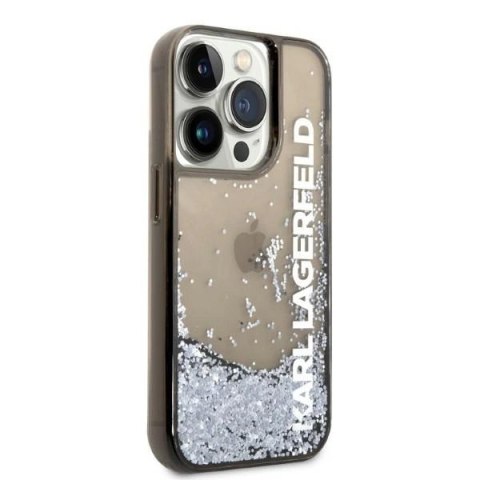Etui Karl Lagerfeld Liquid Glitter Elong na iPhone 14 Pro Max - czarne Etui Karl Lagerfeld Liquid Glitter Elong na iPhone 14 Pro Max - czarne