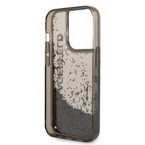 Etui Karl Lagerfeld Liquid Glitter Elong na iPhone 14 Pro - czarne Etui Karl Lagerfeld Liquid Glitter Elong na iPhone 14 Pro - czarne