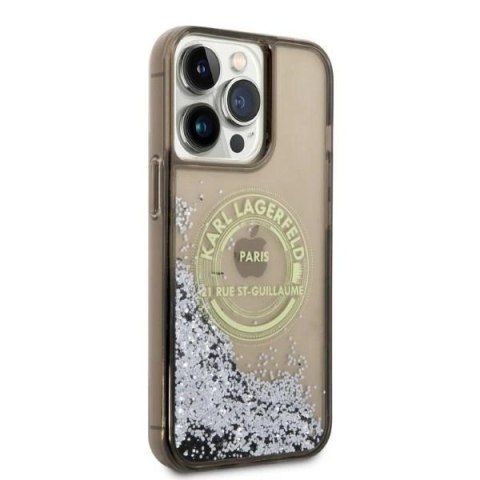 Etui Karl Lagerfeld Liquid Glitter RSG na iPhone 14 Pro Max - czarne Etui Karl Lagerfeld Liquid Glitter RSG na iPhone 14 Pro Max - czarne