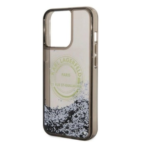 Etui Karl Lagerfeld Liquid Glitter RSG na iPhone 14 Pro Max - czarne Etui Karl Lagerfeld Liquid Glitter RSG na iPhone 14 Pro Max - czarne