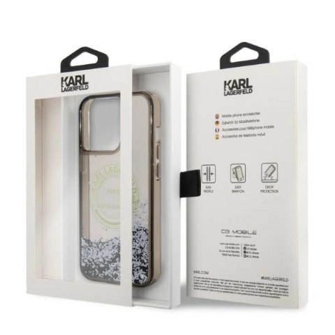 Etui Karl Lagerfeld Liquid Glitter RSG na iPhone 14 Pro Max - czarne Etui Karl Lagerfeld Liquid Glitter RSG na iPhone 14 Pro Max - czarne