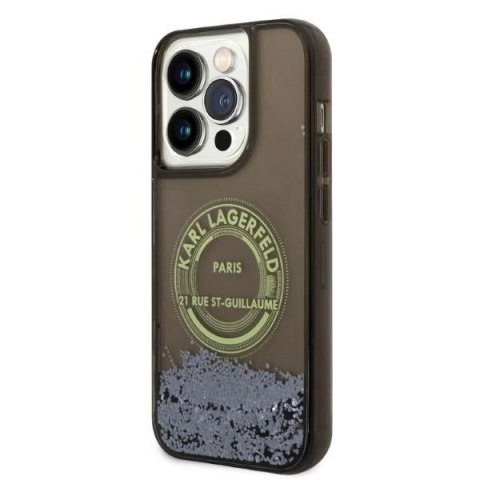 Etui Karl Lagerfeld Liquid Glitter RSG na iPhone 14 Pro - czarne Etui Karl Lagerfeld Liquid Glitter RSG na iPhone 14 Pro - czarne