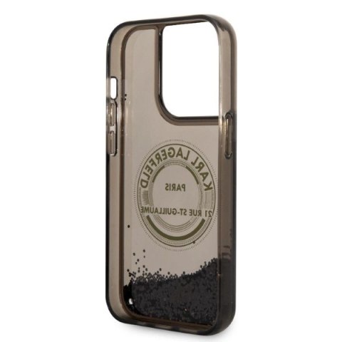 Etui Karl Lagerfeld Liquid Glitter RSG na iPhone 14 Pro - czarne Etui Karl Lagerfeld Liquid Glitter RSG na iPhone 14 Pro - czarne