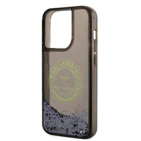 Etui Karl Lagerfeld Liquid Glitter RSG na iPhone 14 Pro - czarne Etui Karl Lagerfeld Liquid Glitter RSG na iPhone 14 Pro - czarne