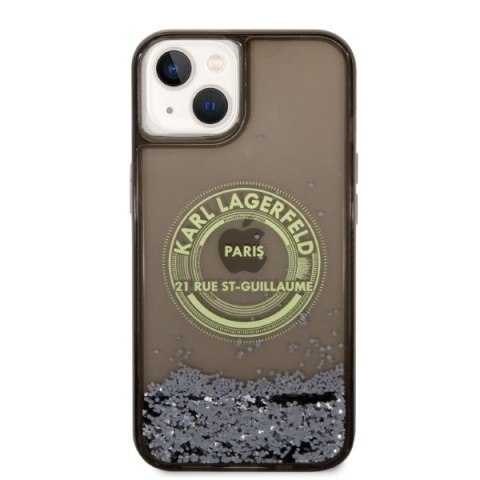Etui Karl Lagerfeld Liquid Glitter RSG na iPhone 14 - czarne Etui Karl Lagerfeld Liquid Glitter RSG na iPhone 14 - czarne
