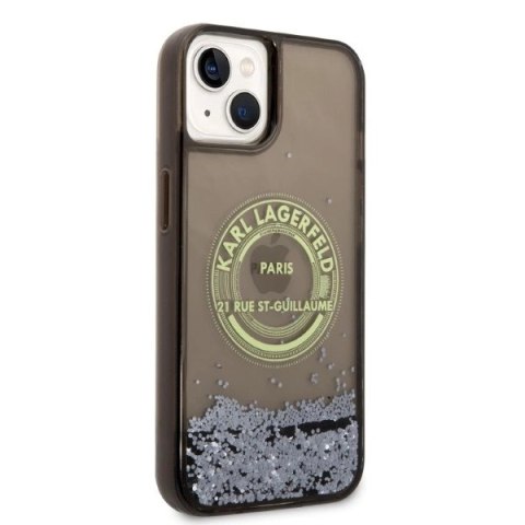 Etui Karl Lagerfeld Liquid Glitter RSG na iPhone 14 - czarne Etui Karl Lagerfeld Liquid Glitter RSG na iPhone 14 - czarne