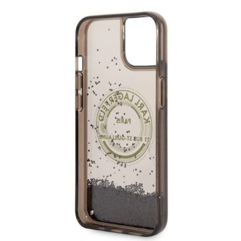 Etui Karl Lagerfeld Liquid Glitter RSG na iPhone 14 - czarne Etui Karl Lagerfeld Liquid Glitter RSG na iPhone 14 - czarne