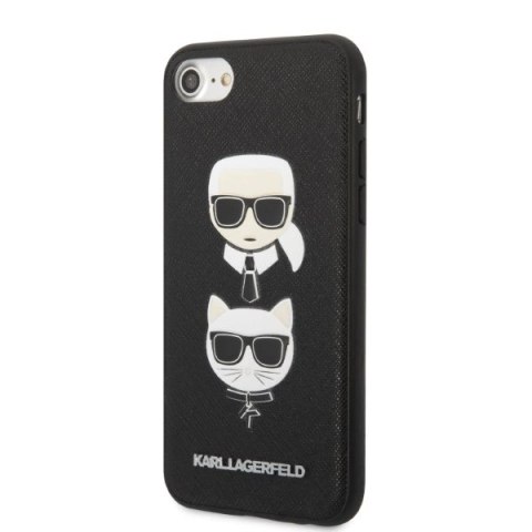 Etui Karl Lagerfeld Saffiano Karl&Choupette Head na iPhone 7 / 8 / SE 2020 / SE 2022 - czarne Etui Karl Lagerfeld Saffiano Karl&Choupette Head na iPhone 7 / 8 / SE 2020 / SE 2022 - czarne