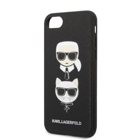 Etui Karl Lagerfeld Saffiano Karl&Choupette Head na iPhone 7 / 8 / SE 2020 / SE 2022 - czarne Etui Karl Lagerfeld Saffiano Karl&Choupette Head na iPhone 7 / 8 / SE 2020 / SE 2022 - czarne