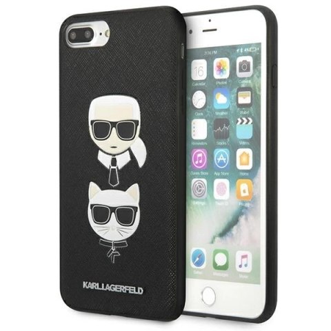 Etui Karl Lagerfeld Saffiano Karl&Choupette Head na iPhone 7 Plus / iPhone 8 Plus - czarne Etui Karl Lagerfeld Saffiano Karl&Choupette Head na iPhone 7 Plus / iPhone 8 Plus - czarne