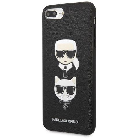 Etui Karl Lagerfeld Saffiano Karl&Choupette Head na iPhone 7 Plus / iPhone 8 Plus - czarne Etui Karl Lagerfeld Saffiano Karl&Choupette Head na iPhone 7 Plus / iPhone 8 Plus - czarne