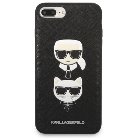 Etui Karl Lagerfeld Saffiano Karl&Choupette Head na iPhone 7 Plus / iPhone 8 Plus - czarne Etui Karl Lagerfeld Saffiano Karl&Choupette Head na iPhone 7 Plus / iPhone 8 Plus - czarne