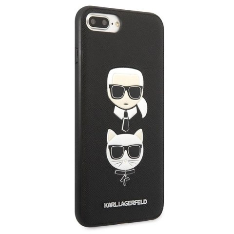 Etui Karl Lagerfeld Saffiano Karl&Choupette Head na iPhone 7 Plus / iPhone 8 Plus - czarne Etui Karl Lagerfeld Saffiano Karl&Choupette Head na iPhone 7 Plus / iPhone 8 Plus - czarne