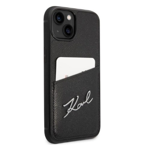 Etui Karl Lagerfeld Signature Logo Cardslot na iPhone 14 Plus - czarne