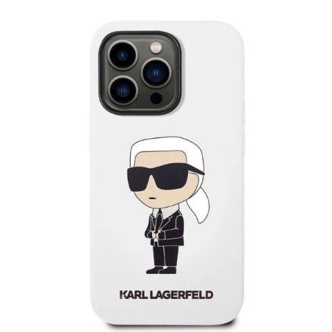 Etui Karl Lagerfeld Silicone Ikonik na iPhone 14 Pro Max - białe Etui Karl Lagerfeld Silicone Ikonik na iPhone 14 Pro Max - białe