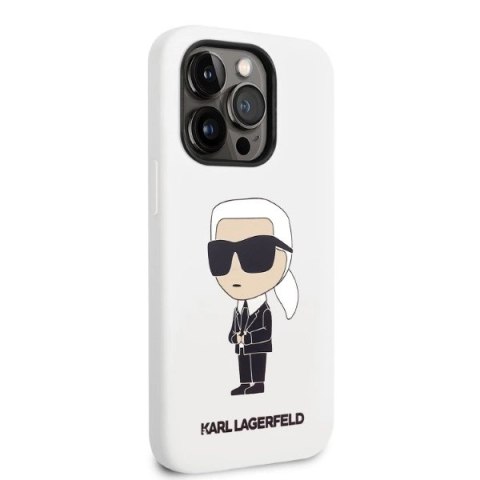 Etui Karl Lagerfeld Silicone Ikonik na iPhone 14 Pro Max - białe Etui Karl Lagerfeld Silicone Ikonik na iPhone 14 Pro Max - białe