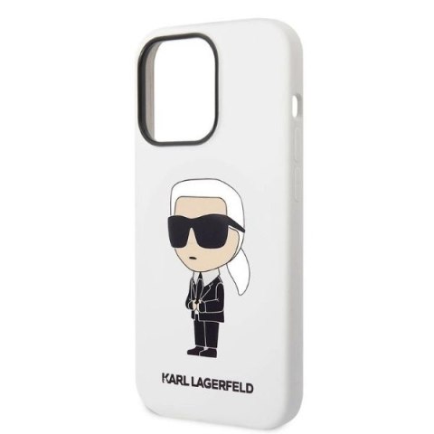 Etui Karl Lagerfeld Silicone Ikonik na iPhone 14 Pro Max - białe Etui Karl Lagerfeld Silicone Ikonik na iPhone 14 Pro Max - białe