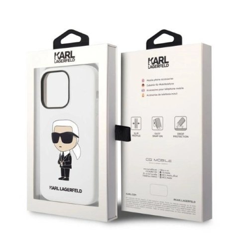 Etui Karl Lagerfeld Silicone Ikonik na iPhone 14 Pro Max - białe Etui Karl Lagerfeld Silicone Ikonik na iPhone 14 Pro Max - białe