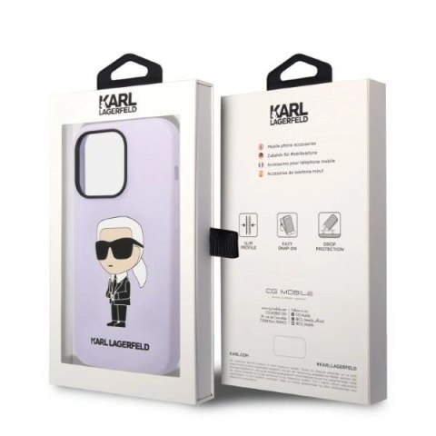 Etui Karl Lagerfeld Silicone Ikonik na iPhone 14 Pro Max - purpurowe Etui Karl Lagerfeld Silicone Ikonik na iPhone 14 Pro Max - purpurowe