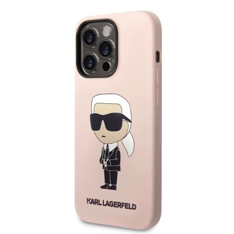 Etui Karl Lagerfeld Silicone Ikonik na iPhone 14 Pro Max - różowe Etui Karl Lagerfeld Silicone Ikonik na iPhone 14 Pro Max - różowe
