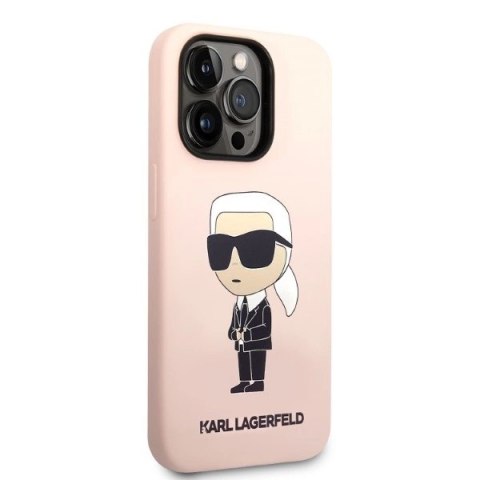 Etui Karl Lagerfeld Silicone Ikonik na iPhone 14 Pro Max - różowe Etui Karl Lagerfeld Silicone Ikonik na iPhone 14 Pro Max - różowe
