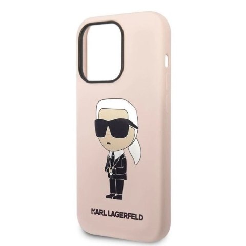 Etui Karl Lagerfeld Silicone Ikonik na iPhone 14 Pro Max - różowe Etui Karl Lagerfeld Silicone Ikonik na iPhone 14 Pro Max - różowe