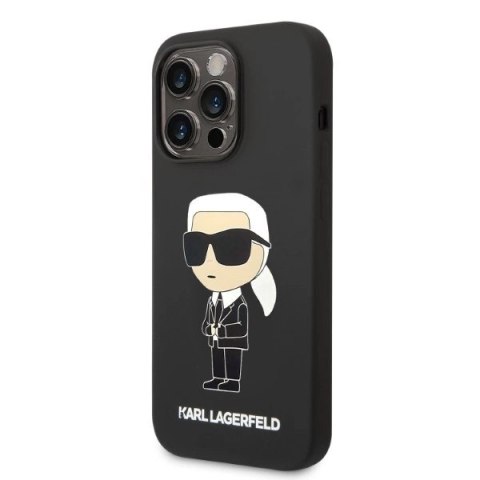Etui Karl Lagerfeld Silicone Ikonik na iPhone 14 Pro - czarne Etui Karl Lagerfeld Silicone Ikonik na iPhone 14 Pro - czarne