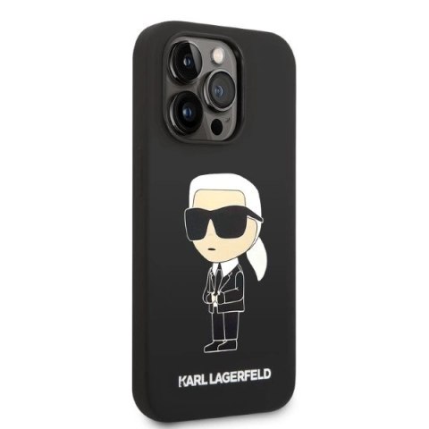 Etui Karl Lagerfeld Silicone Ikonik na iPhone 14 Pro - czarne Etui Karl Lagerfeld Silicone Ikonik na iPhone 14 Pro - czarne
