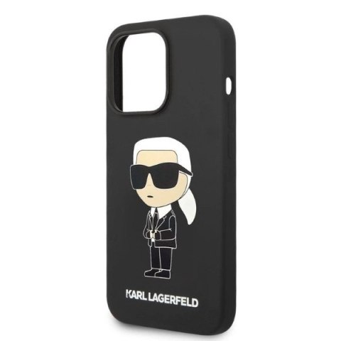 Etui Karl Lagerfeld Silicone Ikonik na iPhone 14 Pro - czarne Etui Karl Lagerfeld Silicone Ikonik na iPhone 14 Pro - czarne