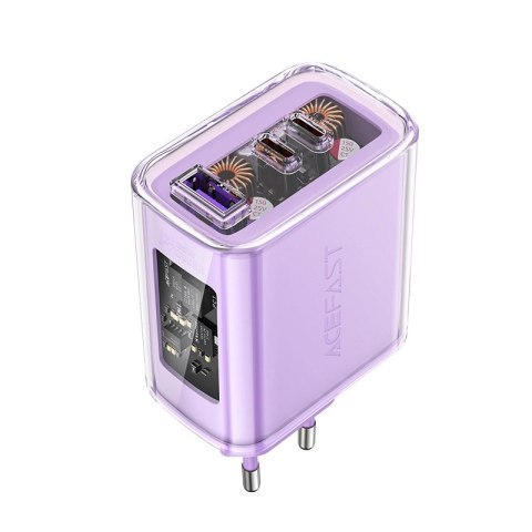 Acefast ładowarka GaN 65W 3 porty (1xUSB, 2xUSB C) fioletowa (A45) Acefast ładowarka GaN 65W 3 porty (1xUSB, 2xUSB C) fioletowa (A45)