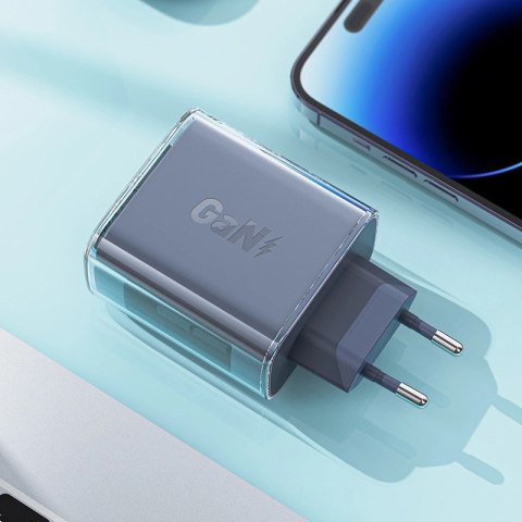 Acefast ładowarka GaN 65W 3 porty (1xUSB, 2xUSB C) fioletowa (A45) Acefast ładowarka GaN 65W 3 porty (1xUSB, 2xUSB C) fioletowa (A45)