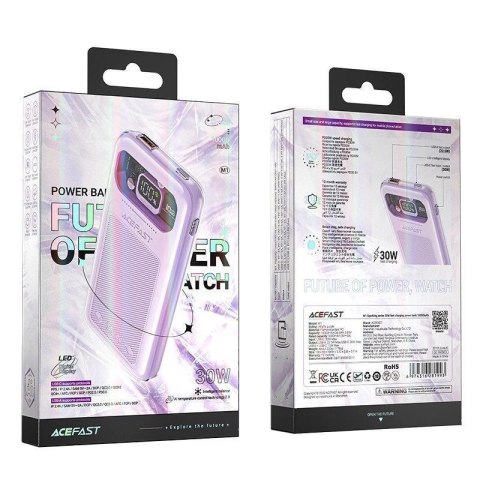 Acefast powerbank 10000mAh Sparkling Series szybkie ładowanie 30W fioletowy (M1) Acefast powerbank 10000mAh Sparkling Series szybkie ładowanie 30W fioletowy (M1)