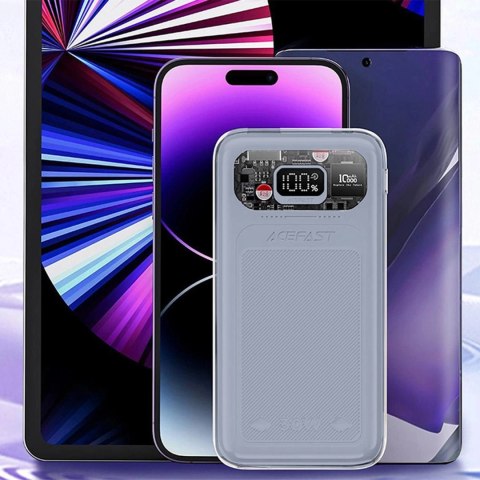 Acefast powerbank 10000mAh Sparkling Series szybkie ładowanie 30W szary (M1) Acefast powerbank 10000mAh Sparkling Series szybkie ładowanie 30W szary (M1)